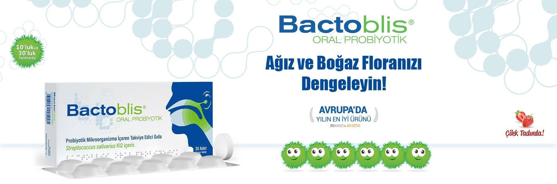 Bactoblis Oral Probiyotik 10 Tablet (Çilek Aromalı) - Farmareyon