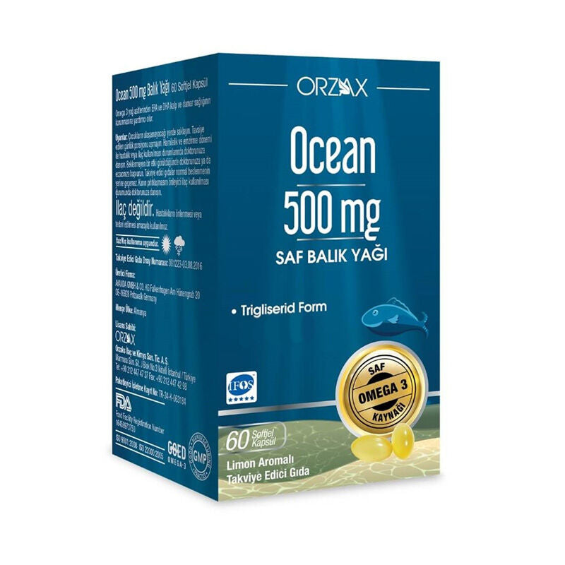 Ocean 500 Mg Saf Balık Yağı 60 Kapsül