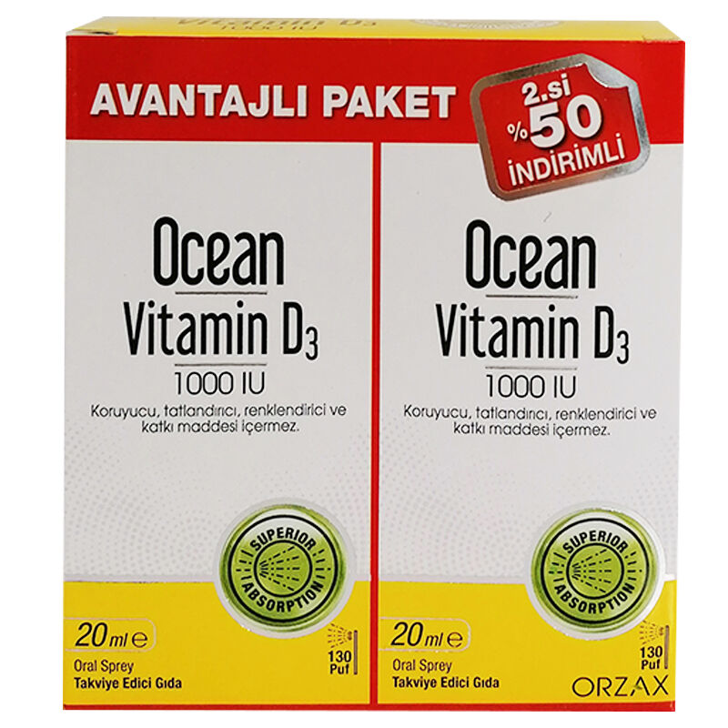 Ocean Vitamin D3 Sprey 1000 IU 2 x 20 ml