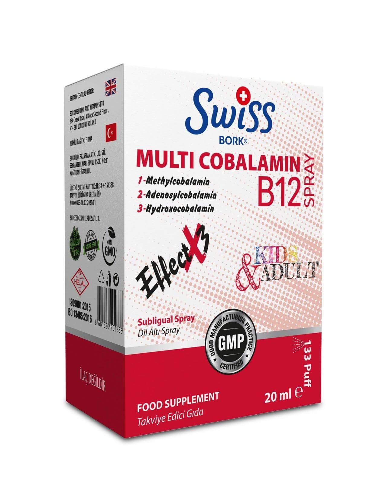 Swiss Bork Multi Cobalamin B12 Spray 20 ml - Farmareyon