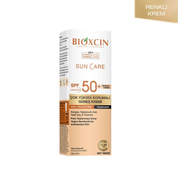 Bioxcin Sun Care Kuru Ciltler İçin SPF50+ Renkli Güneş Kremi 50 ml