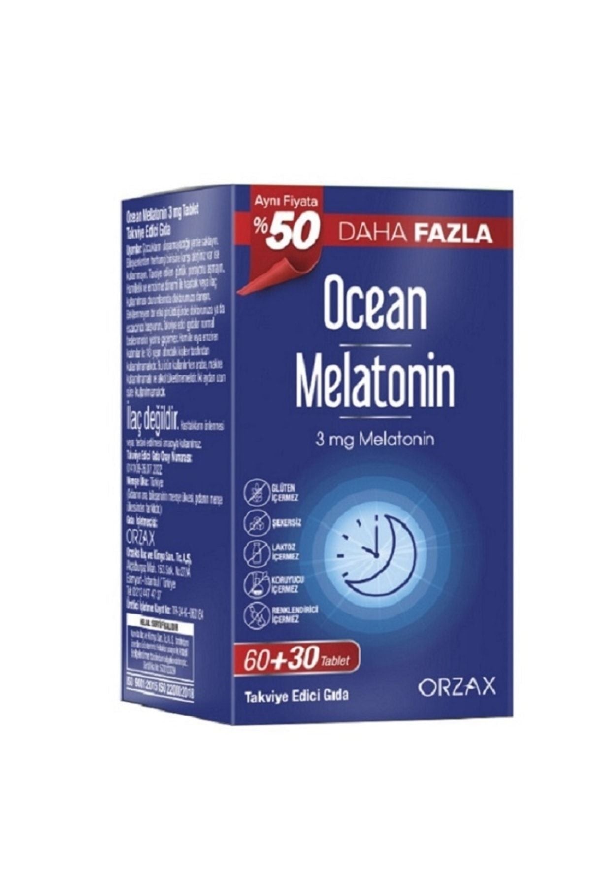 Orzax Ocean Melatonin Takviye Edici Gıda 60+30 Tablet