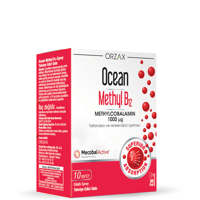 Ocean Methyl B12 1000 µg 10 ml Dilaltı Sprey / 66 doz