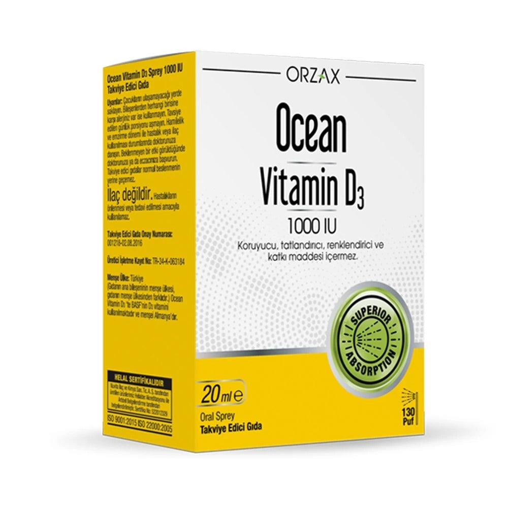 Ocean Vitamin D3 Sprey 1000 Uı 20 Ml