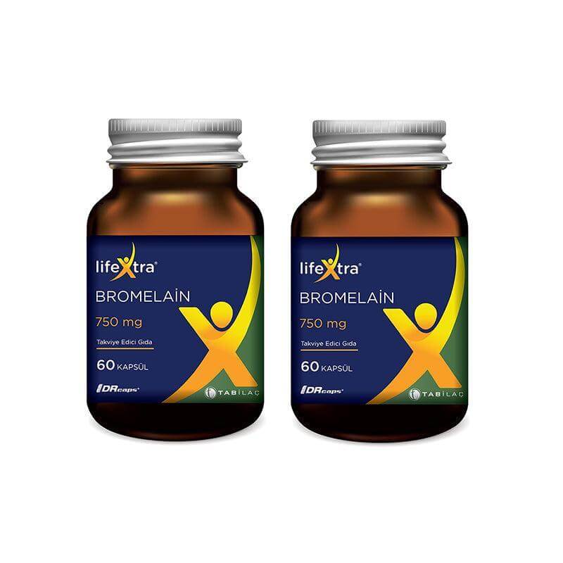 LifeXtra Bromelain 750 mg 60+60 Kapsül - Farmareyon