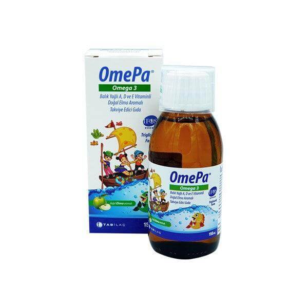 Omepa Omega 3 A D ve E Vitamini Elma Aromalı 150ml - Farmareyon