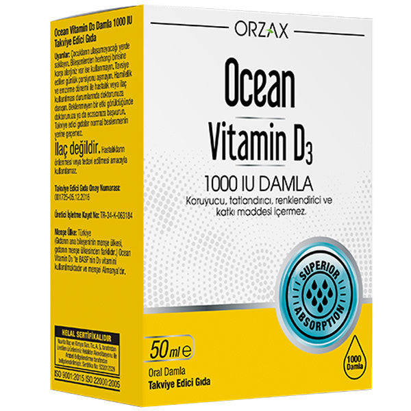 Ocean Vitamin D3 Damla 1000 Uı 50 Ml