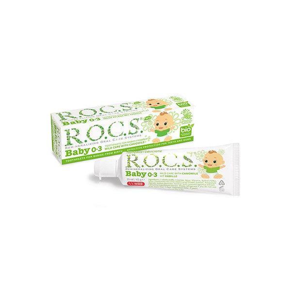 Rocs Baby 0-3 Yaş Arası Yutulabilir Diş Macunu 45 gr (Papatya) - Farmareyon