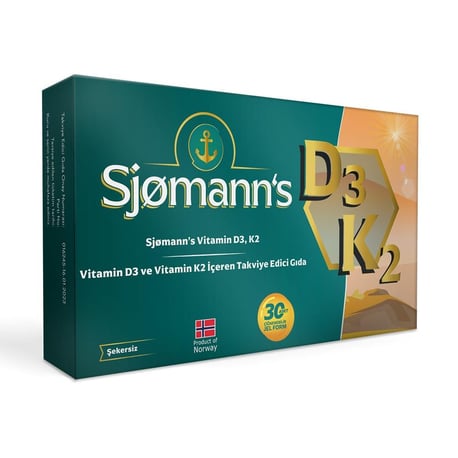 Sjomann's Vitamin D3K2 30 Çiğnenebilir Jel Tablet