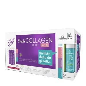 Suda Collagen Double (30 Shot Erik Kolajen & Suda Beauty All Day Care Yüz Kremi 50ml)