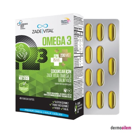 Zade Vital Omega 3 Fish Oil Premium Kids 45 Kapsül