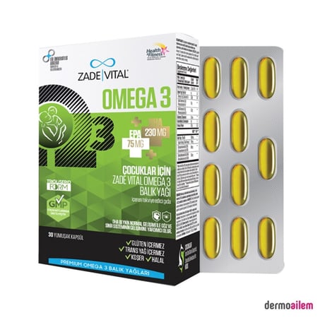 Zade Vital Omega 3 Balık Yağı Premium Kids 30 Kapsül