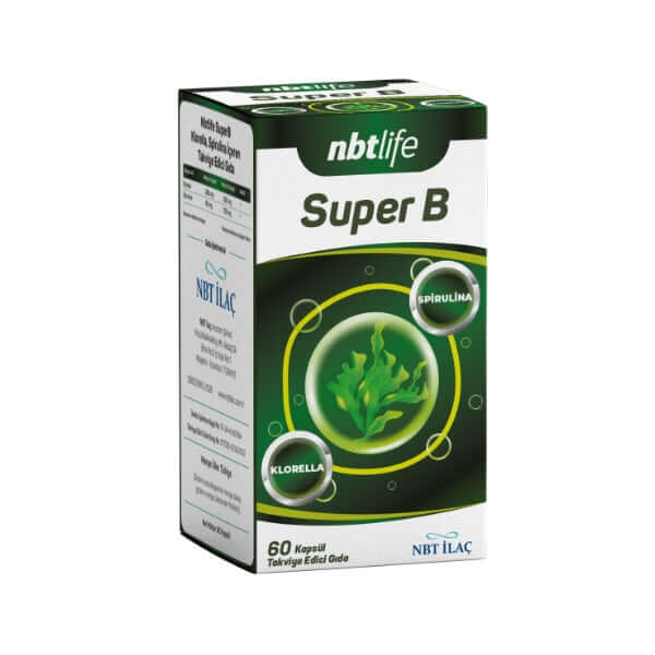 Nbtlife Super B 60 Kapsül-Nbtlife Super B 60 Kapsül Bileşen Adı 2 Kapsül Başına Miktarı Klorella 520 mg Spirulina 120 mg Kullanım Şekli: Tavsiye edilen günlük alım miktarı, 11 yaş ve üzeri yetişkinler için günde 1 veya 2 kapsül kullanılması şeklindedir. U