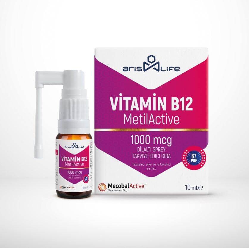 Aris Life Vitamin B12 MetilActive 1000 mcg Dilaltı Sprey