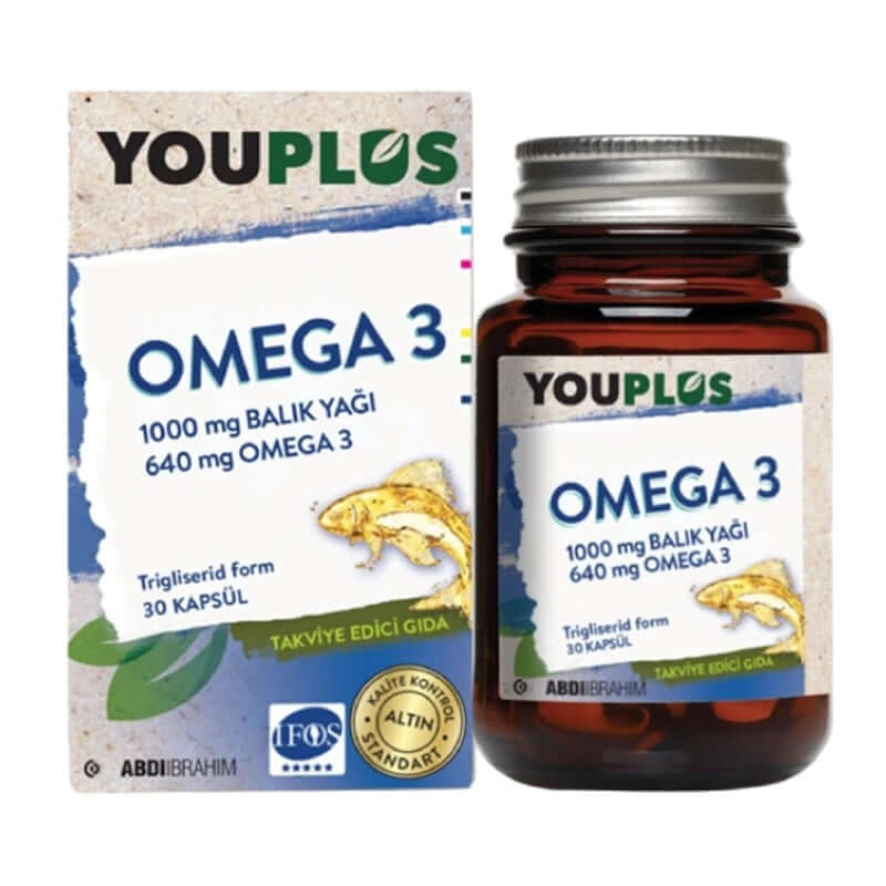 YouPlus Daily 1000 mg Omega-3 30 Kapsül-YouPlus Daily 1000 mg Omega-3 30 Kapsül IFOS 5 yıldız kalite onayına sahip 1000 mg balık yağı içeren omega 3 Youplus Daily Omega 3’ün kalitesi ve içerik garantisi, International Fish Oil Standards (IFOS) tarafından