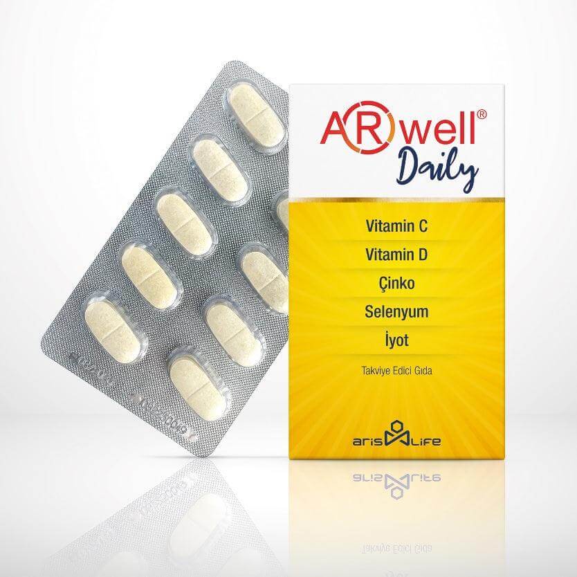 ARwell Daily Vitamin C, Vitamin D, Çinko, Selenyum, İyot 30 Tablet