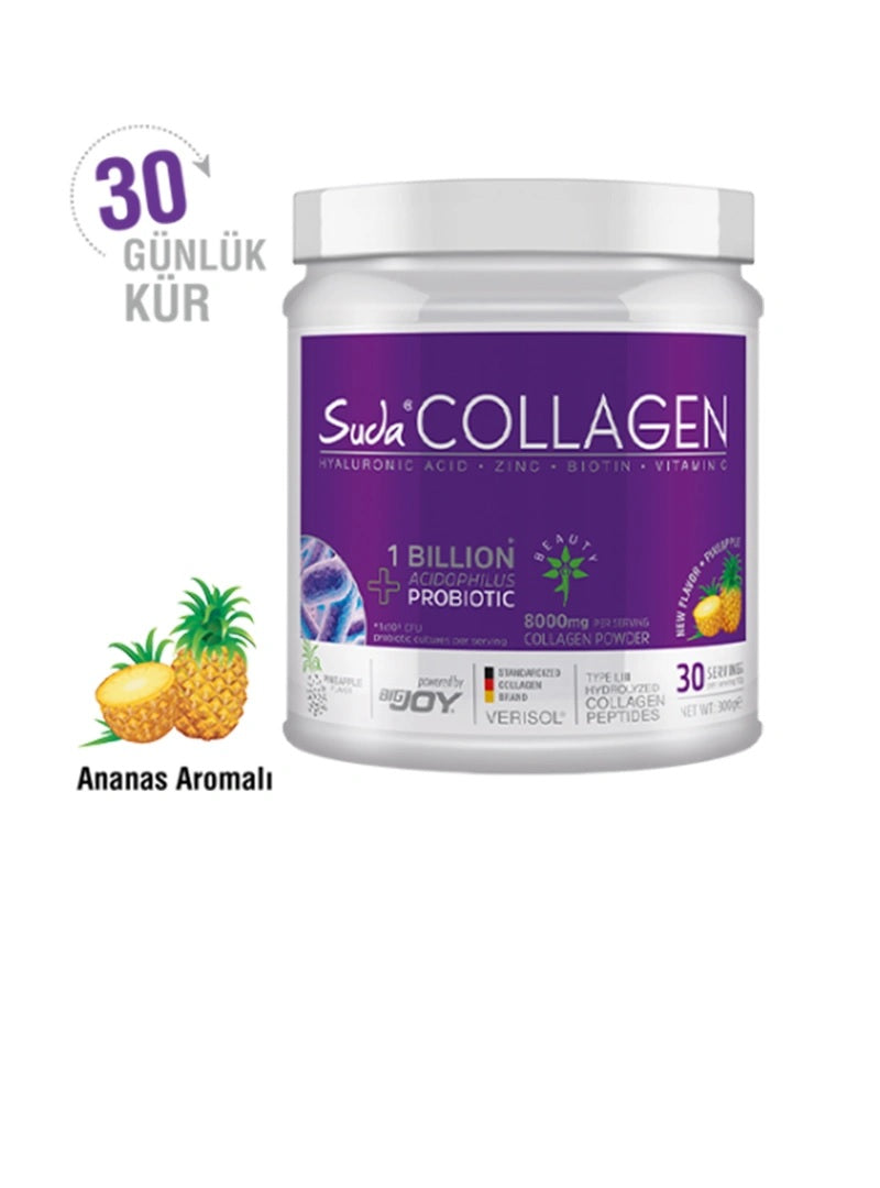Suda Collagen + Probiyotik Ananas Aromalı Takviye Edici Gıda 300 gr