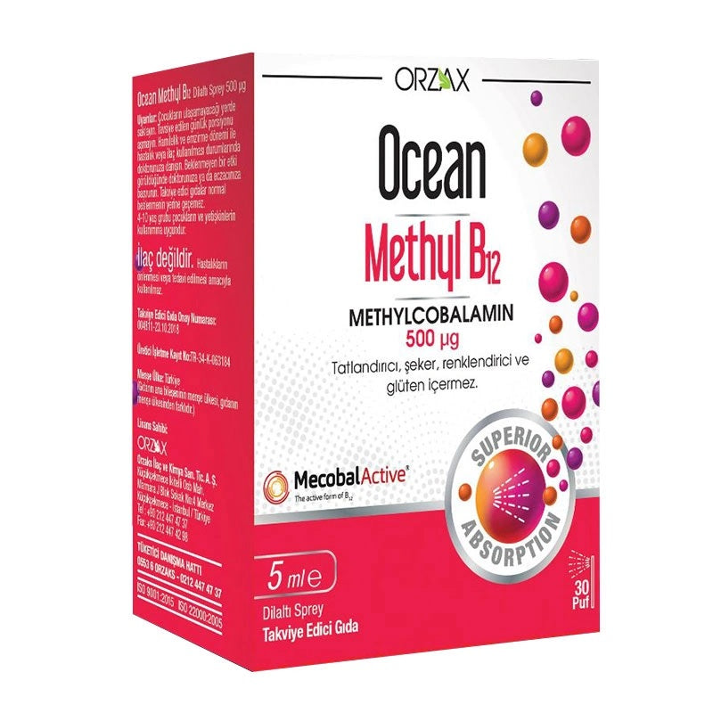 Ocean Methyl B12 500 µg 5 ml Dilaltı Sprey
