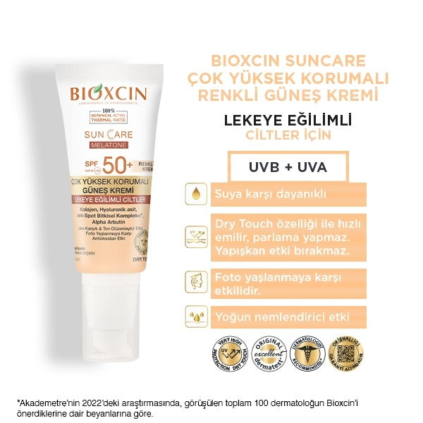 Bioxcin Sun Care Lekeye Eğilimli Ciltler İçin Renkli Güneş Kremi SPF50+ 50 ml