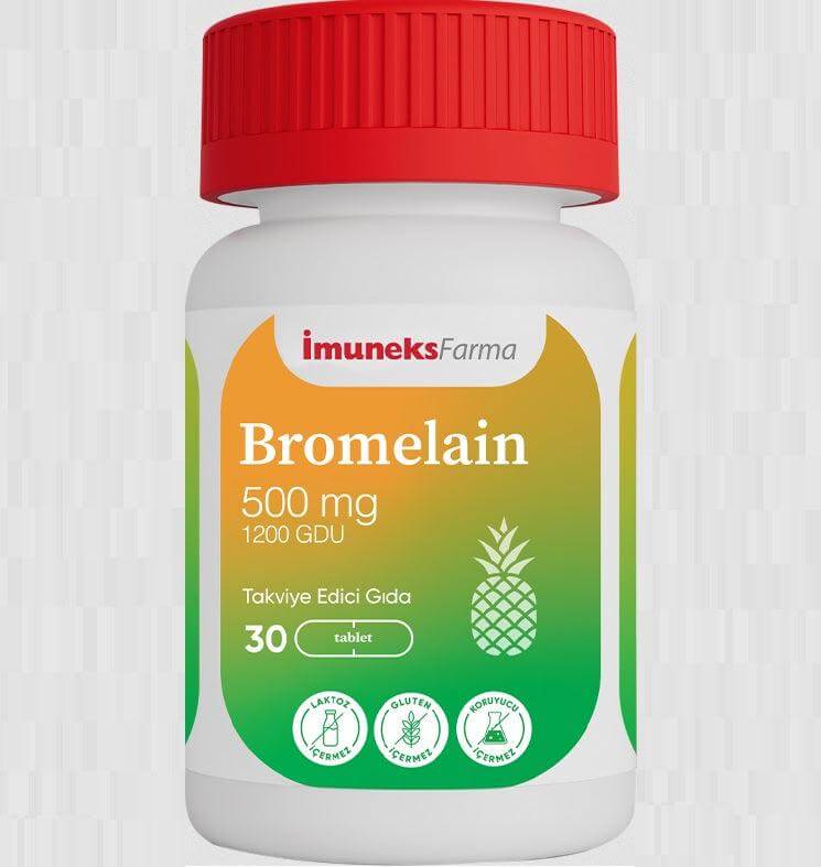 İmuneks Farma Bromelain 500 mg 1200 GDU 30 Tablet
