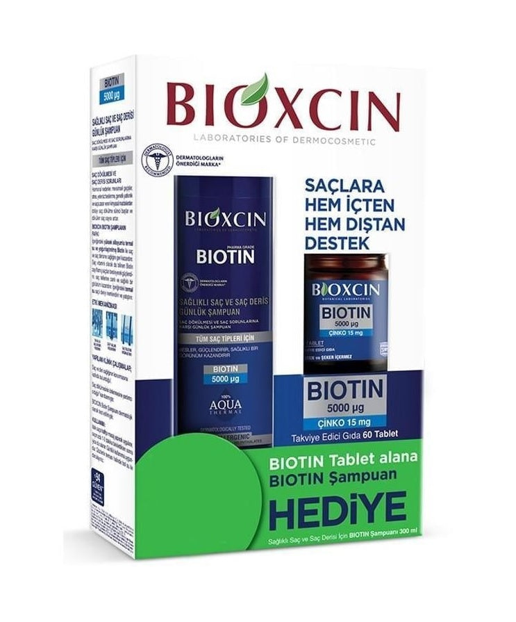 Bioxcin Biotin 5000 mcg 60 Tablet & Biotin Şampuan Hediye
