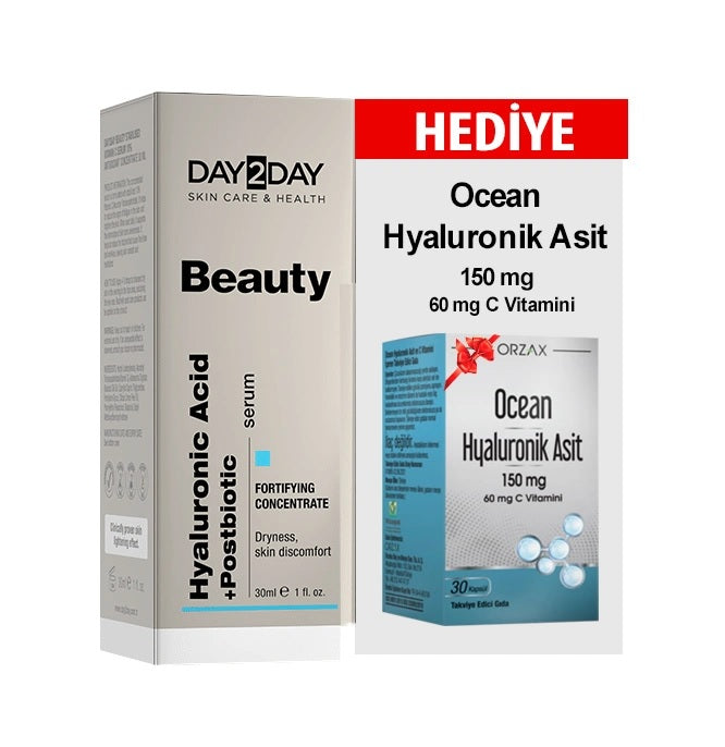 Day2Day Hyaluronic Acid Serum 30 ml & Ocean Hyaluronik Asit 30 Kapsül HEDİYE