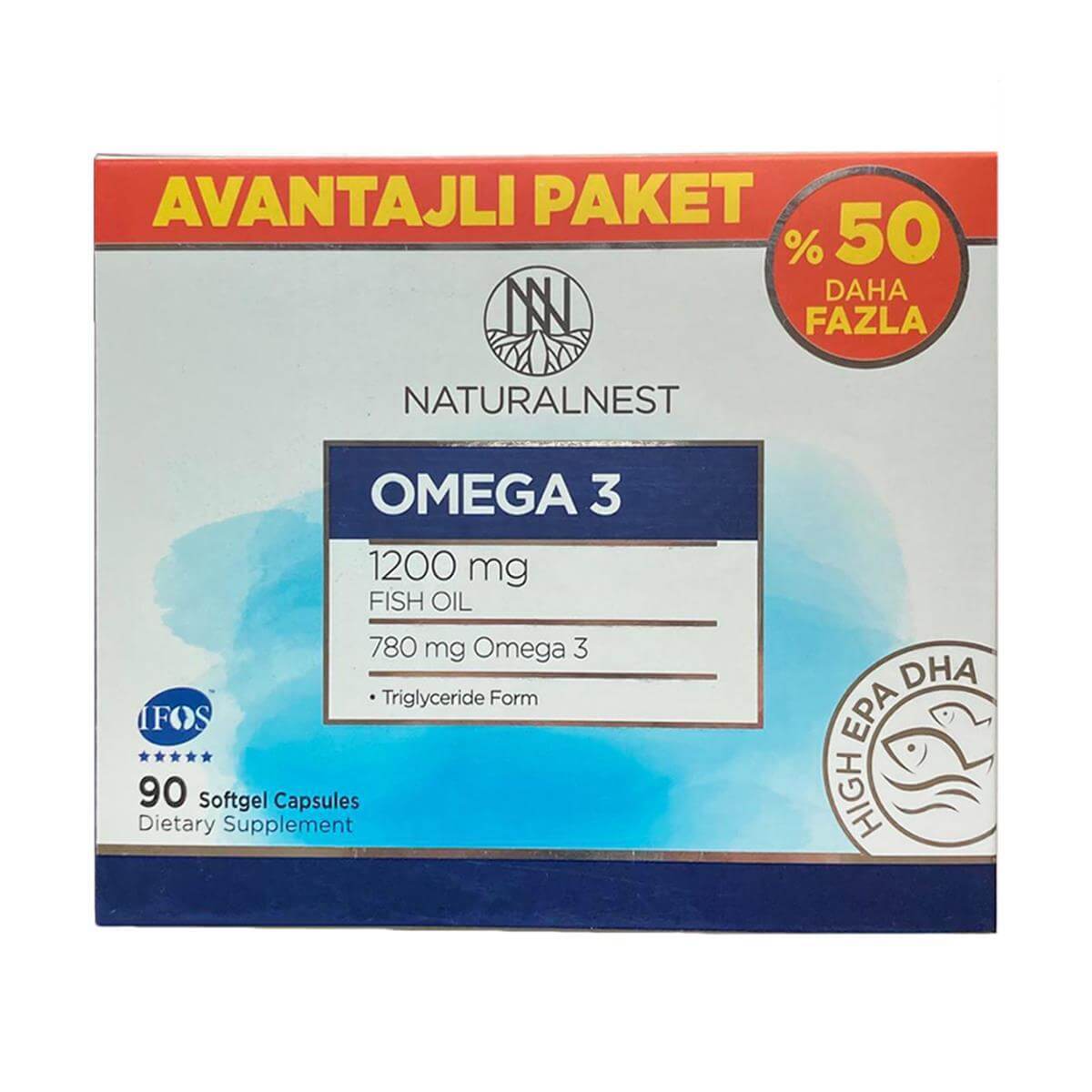 Naturalnest Omega 3 Takviye Edici Gıda 90 Kapsül - Avantajlı Paket - Farmareyon