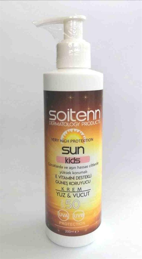 Soitenn Sun Kids SPF 50 200 Ml ( Yüz &amp; Vücut İçin Güneş Koruyucu Krem )