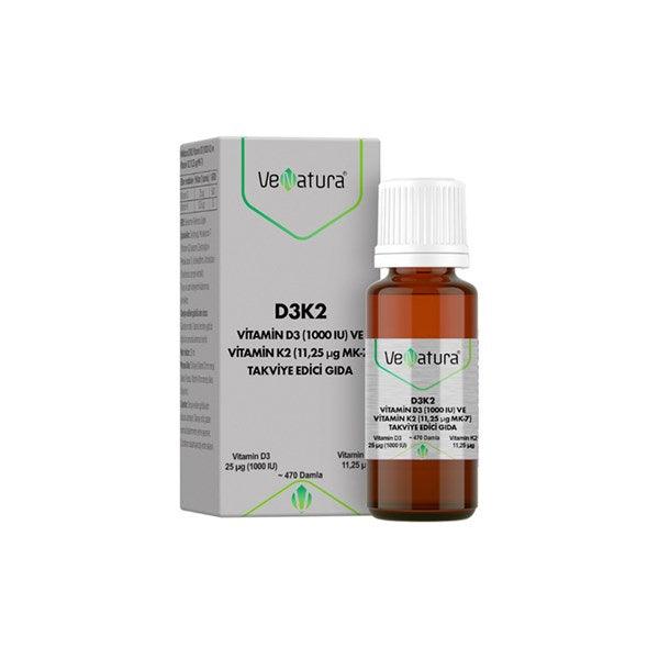 VeNatura Vitamin D3K2 (Menaquinon 7) 11,25 mcg 20 ml